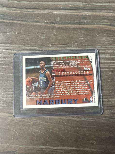 Topps Stephon Marbury Rc Rookie Minnesota Timberwolves Ebay