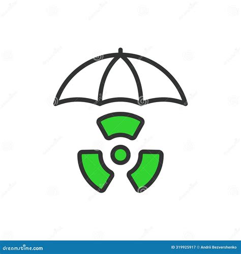 Nuclear Umbrella, in Line Design, Green. Nuclear, Umbrella, Protection ...