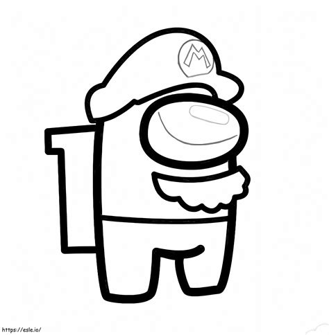 Among Us Mario Bros Coloring Page