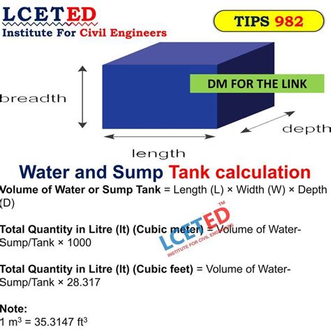 Water Sump Tank Calculator Tank Volume Calculator Sump Volume