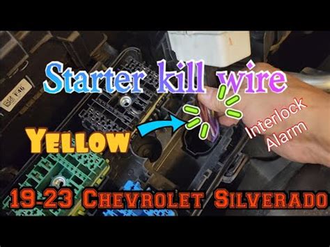 Chevrolet Silverado Starter Disable Wire Location Under The