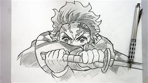 How To Draw Tanjiro Kamado Hinokami Kagura Easy Sketch Demon Slayer