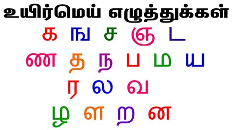 உயிர்மெய் எழுத்துக்கள் Tamil Uyirmei Ezhuthukkal Adipadai Tamil Learn Tamil Alphabets