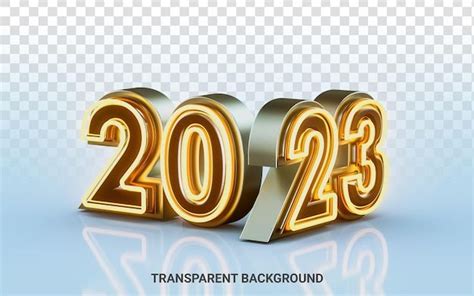 Premium Psd Happy New Year 2023 With Golden Neon Light And Glass