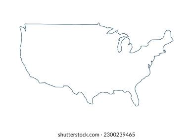 Outline Contiguous Us States Map Us Stock Vector (Royalty Free ...