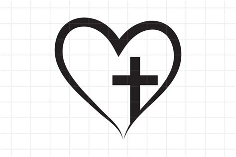 Cross Heart Svg Cut File Christian Vector Faith 741517