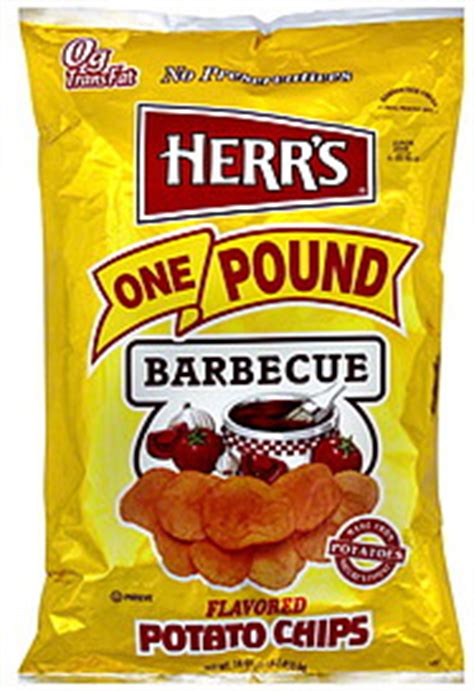 Herr's Potato Chips Barbecue Flavored 16.0 oz Nutrition Information | ShopWell