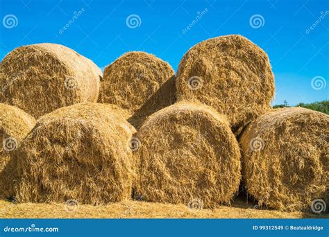 A Stack Of Large Hay Bales Stock Image Image Of Circle 99312549