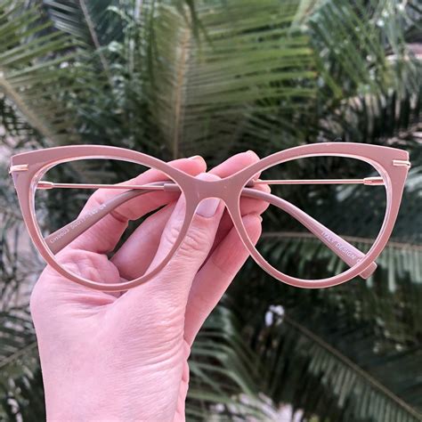 Óculos de Grau Gatinho Nude Transparente Katy Safine