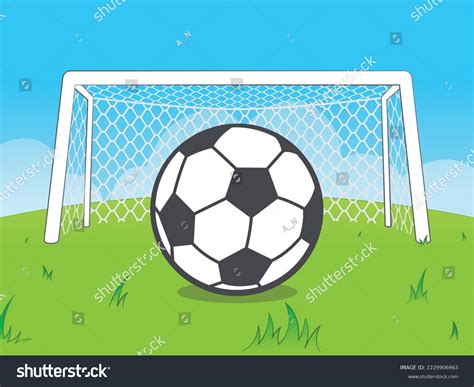 Cartoon Football Field Goal Soccer Ball Stock Vector Royalty Free 2229906963 Shutterstock