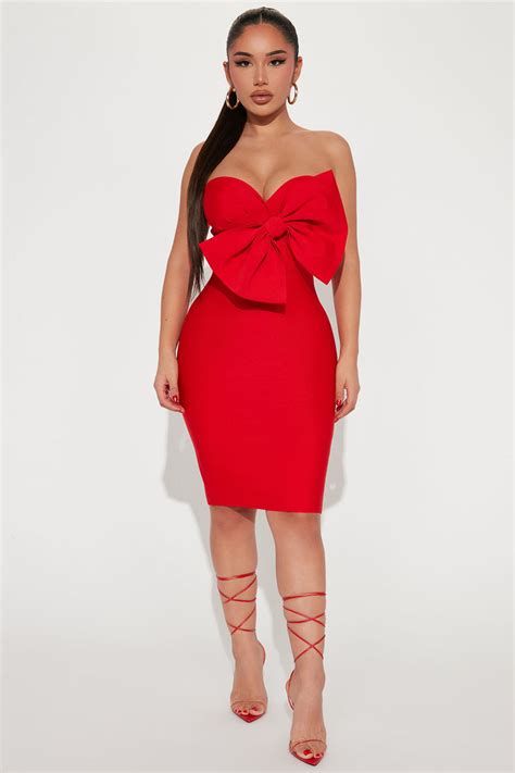 Hana Bandage Mini Dress Red Fashion Nova Dresses Fashion Nova