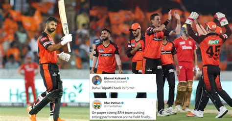 Srh Vs Pbks Twitter Reacts As Rahul Tripathi Mayank Markande Help