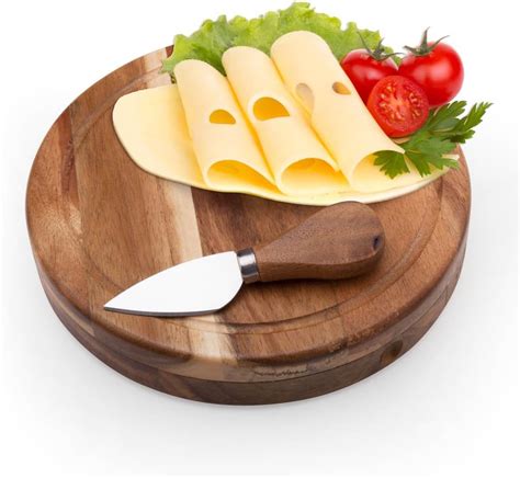 Buy Ileaf Round Slide Out Acacia Wood Cheese Board And Piece Cheese