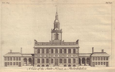 A View Of The State House In Philadelphia Independence Hall 1752 Old Print