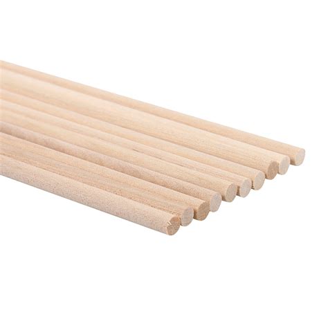 Dowels Pole Rods 10Pcs Wooden Round Sticks Wooden Arts Craft Sticks