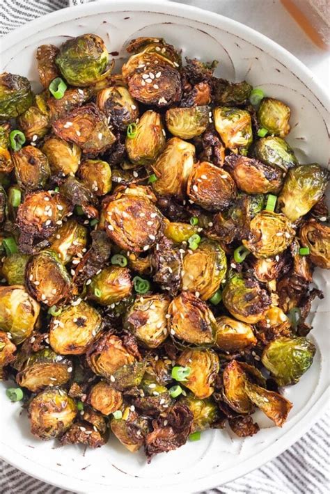 Crispy Air Fryer Brussel Sprouts With Honey And Garlic Eat The Gains