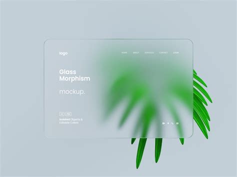 Premium Psd 3d Interface Presentation Mockup With Blurred Or Frosted Glass Morphism Effect And