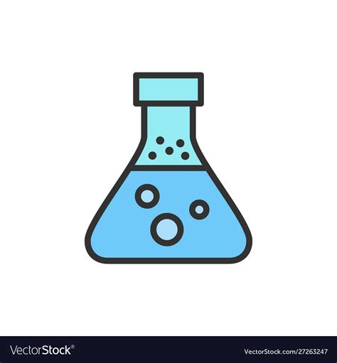 Experiment Flask Chemical Test Tube Flat Vector Image