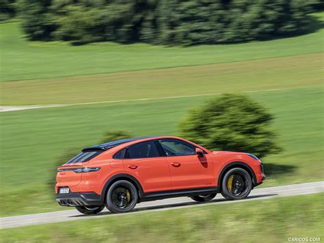 2021 Porsche Cayenne GTS Coupe Color Lava Orange Rear Three