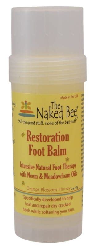 Restoration Foot Balm Intensive Natural Foot Therapy The Naked Bee 2 Oz 57 G Twist Up Tube