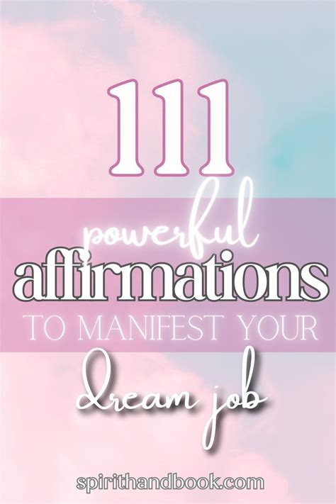 Master The Art Of Manifestation With 111 Job Winning Affirmations 🌟