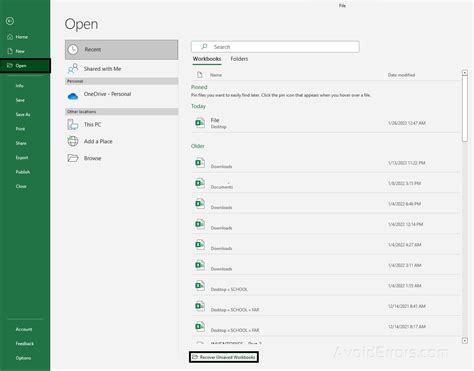 Recover Unsaved Excel File On Windows Avoiderrors