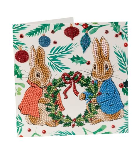 Peter Rabbit Festive Wreath Christmas X Cm Crystal Art Card