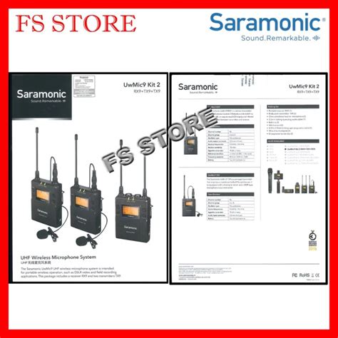 Saramonic Uwmic9 Kit 2 Uhf Wireless Microphone Lazada