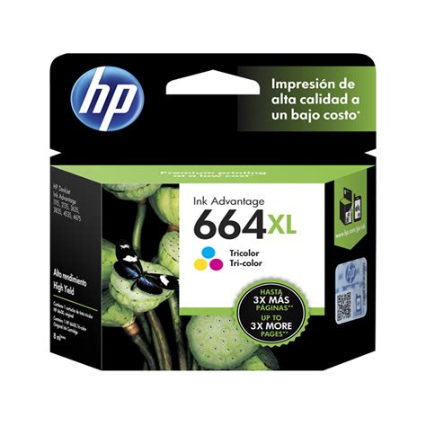 Cartucho Original De Tinta Tricolor De Alto Rendimiento HP 664XL