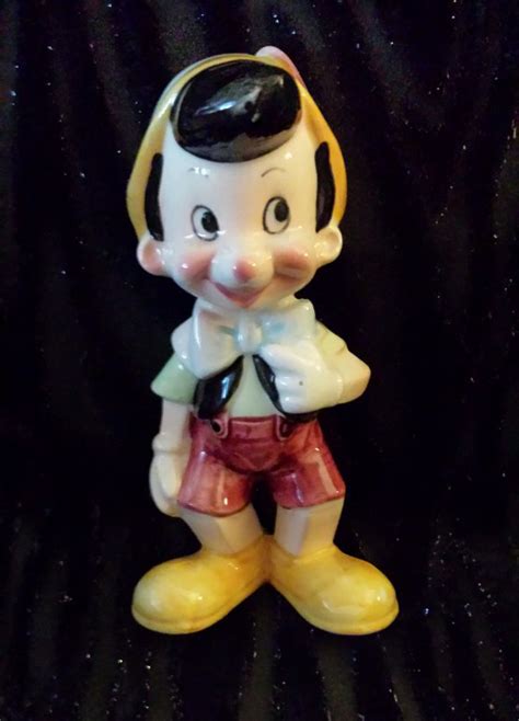 Vintage PINOCCHIO Glazed Ceramic Figure Figurine Walt Disney