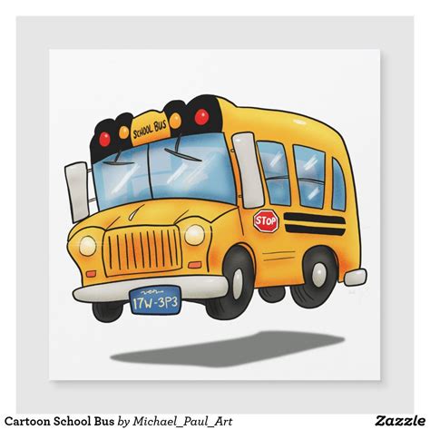 Cartoon School Bus | Zazzle