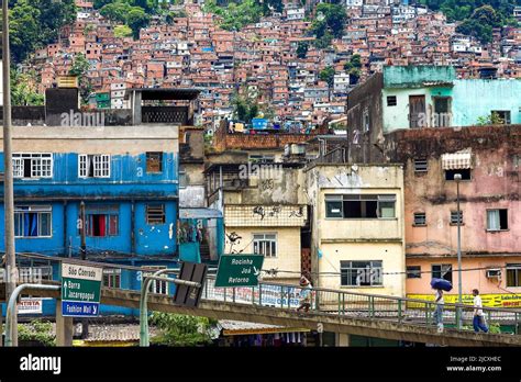 Brazil Rio De Janeiro The Biggest And Therefor Famous Favela Rocina