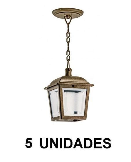 8 Un Luminaria Pendente Externa Colonial Injetado Imbuia Marrom AC992