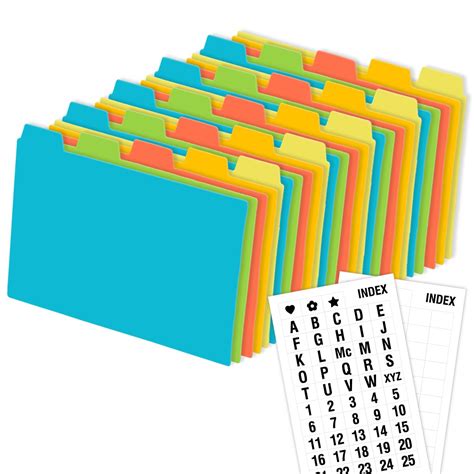 Chell 4x6 Poly Index Card Dividers Heavyweight Index