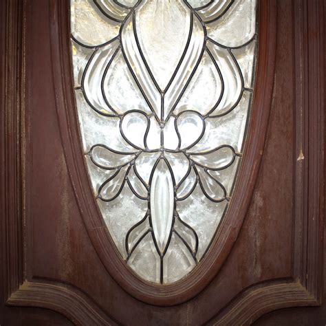 Front Door With Oval Leaded Glass Insert Ebth