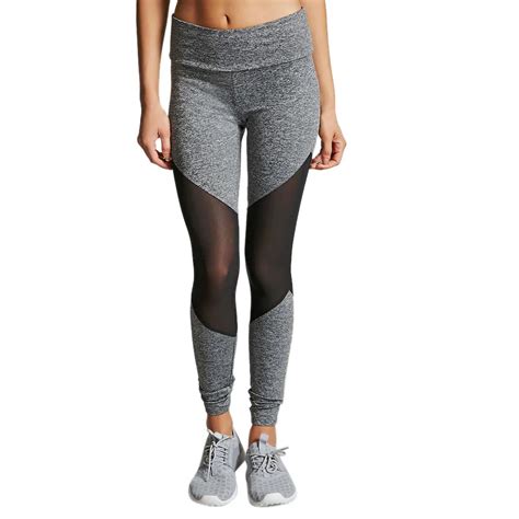 Women High Waist Fitness Leggings Ladies Mesh Splice Legging