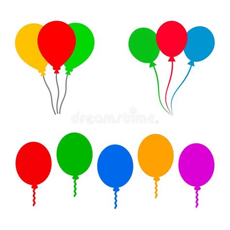 Balloons O Cone Projeto Liso Isolado No Fundo Branco Ilustra O Do