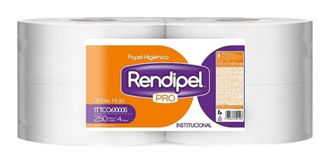 Papel Higienico Institucional Rendipel 250 Mt Doble Hoja X4 Mercadolibre