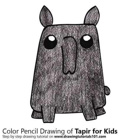 Learn How to Draw a Tapir for Kids (Animals for Kids) Step by Step : Drawing Tutorials