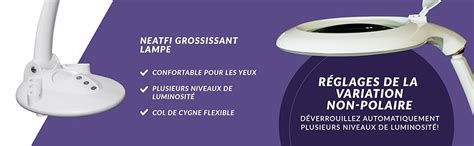 Neatfi Lampe loupe à LED Elite avec Couvercle Anti poussière lentille