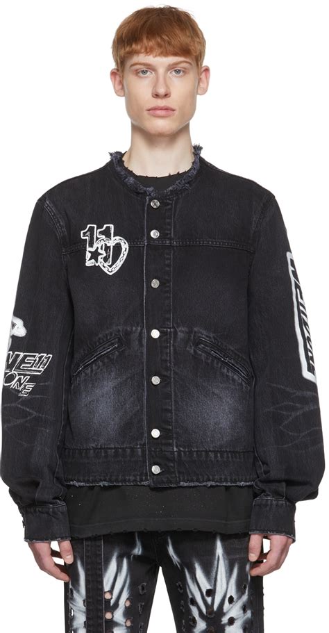 Black Faded Denim Jacket By We11done On Sale