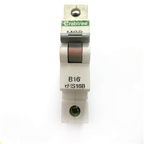 MCB S Crabtree 6HS16B Black Clip B16 16A 16 MCB Circuit Breaker Type B