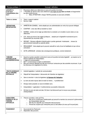 Révision examen intra DRT 213 Interprétation juridique Professeure