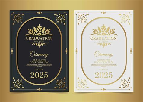 Elegant Graduation Invitation Template With Ornament 26277410 Vector