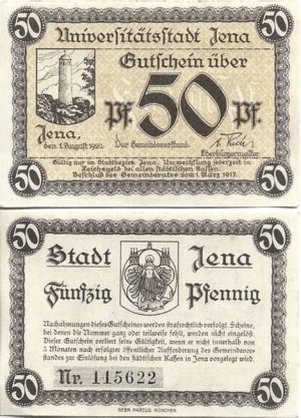 Pfennig Jena Ville De Jena Thuringe Numista