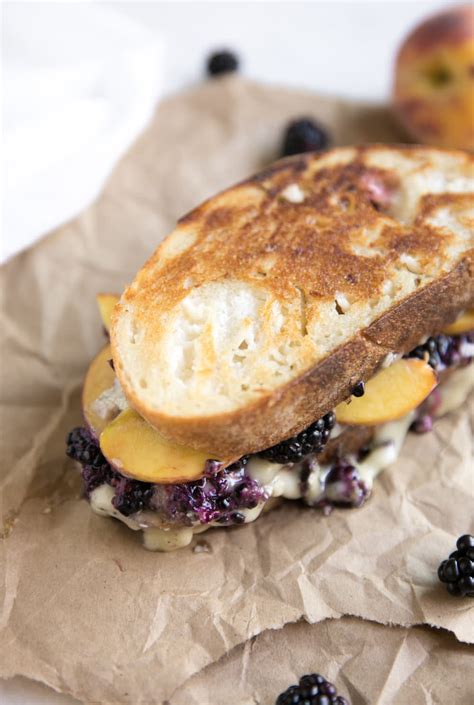 Blackberry And Peach Brie Grilled Cheese Sandwich An At Home Wine