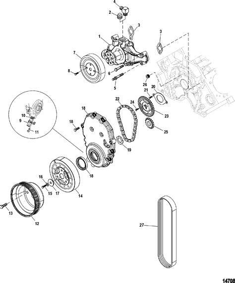 Mercury Mercruiser 350 Mag Mpi Alpha Bravo 0m300000 Thru 0m599999 Front Cover And