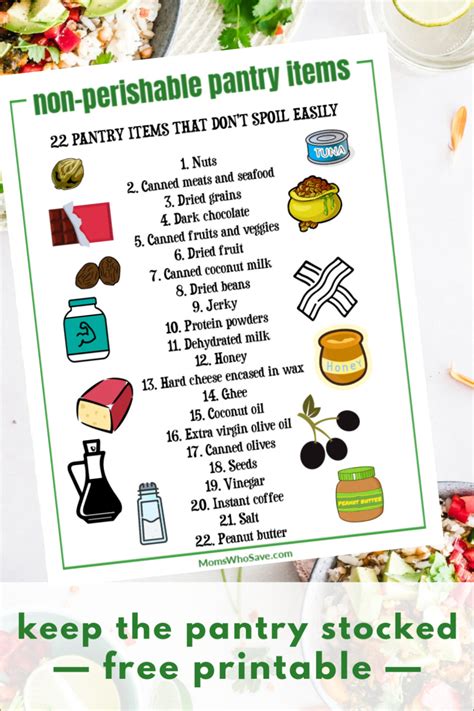 Keep The Pantry Stocked With These Non-Perishable Foods + A Free Printable | MomsWhoSave.com