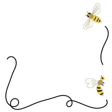 Cute Bee Cartoon Border Frame Illustration Vector, Cute Bee Clipart, Cartoon Bee, Bee PNG and ...