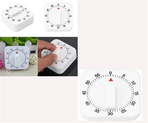 Portable 60 Minutes Kitchen Timer Count Down Alarm Reminder White